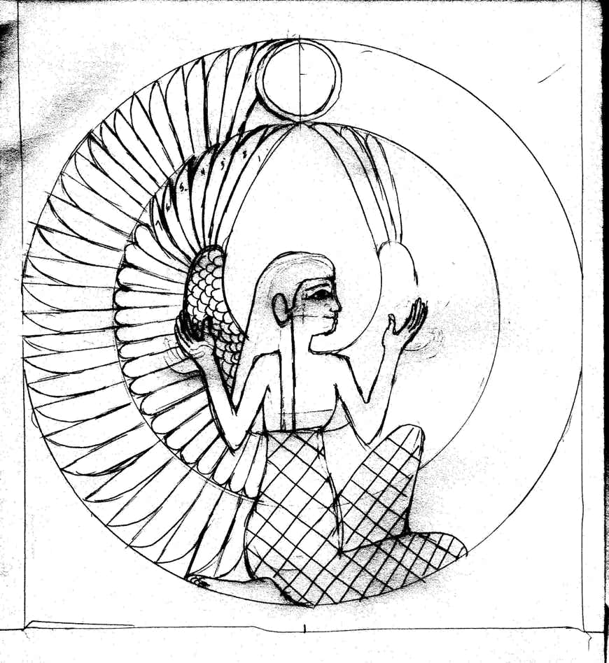 Tooled Brass Egyptian Shrine Design Pic