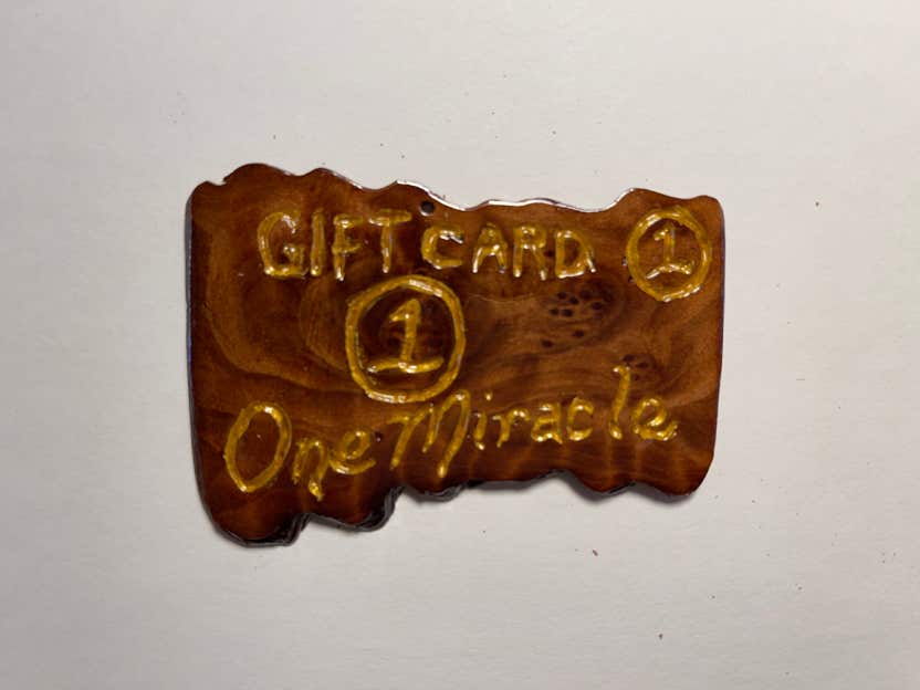 Woodcarving, Pocket Masterpiece, Wooden Gift Card, Handmade, Custom Woodcarving