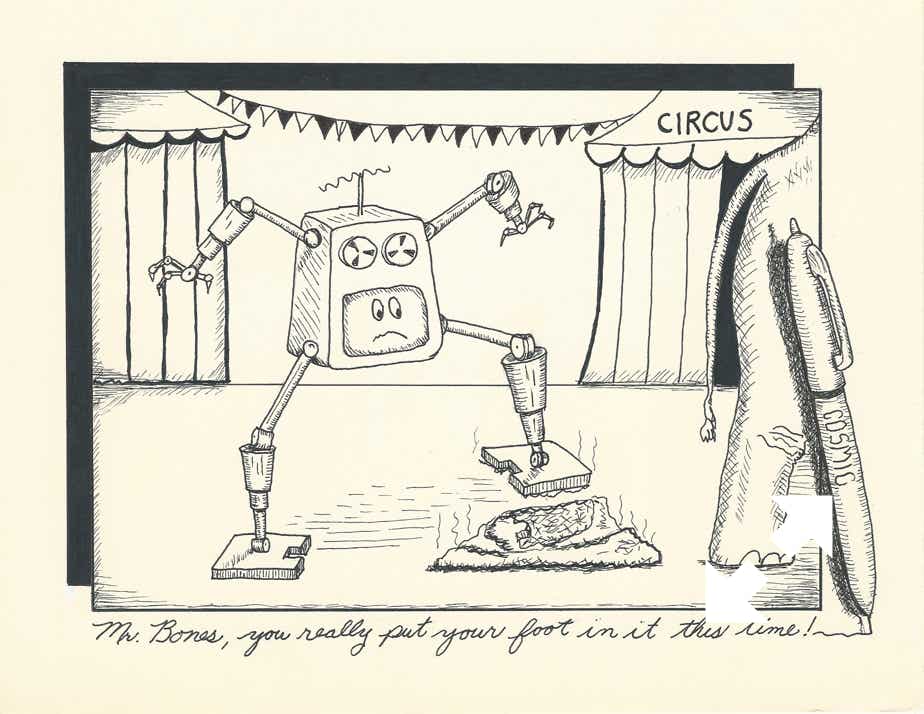 Pan and Ink, Pen & Ink, Drawing, Art, Casey, Mr. Bones, Stiple, Robot