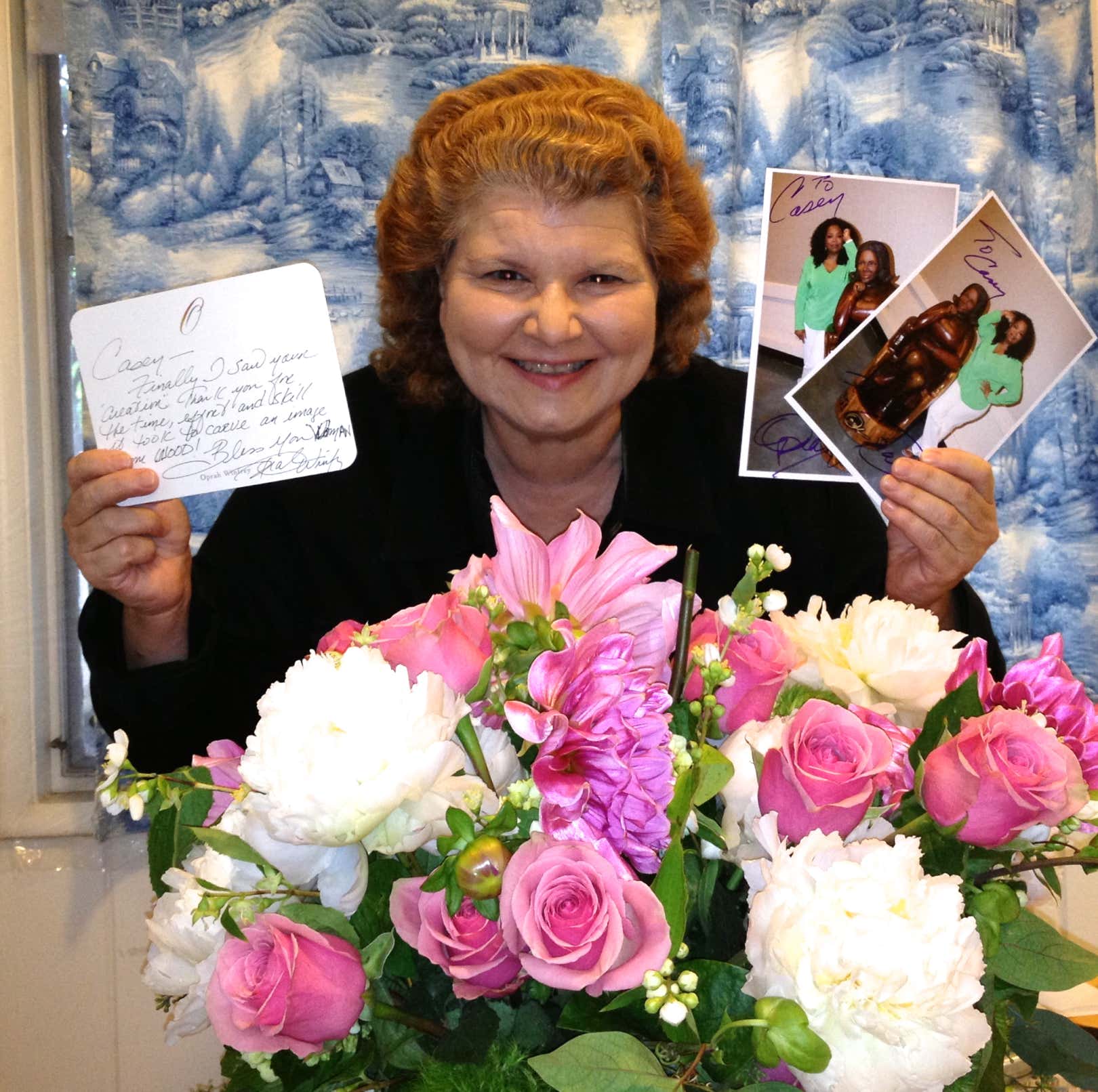 Picture of flowers sent to Casey from Oprah Winfrey