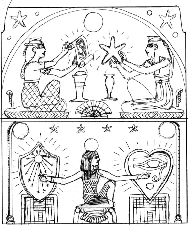 Tooled Brass Egyptian Shrine Design Pic