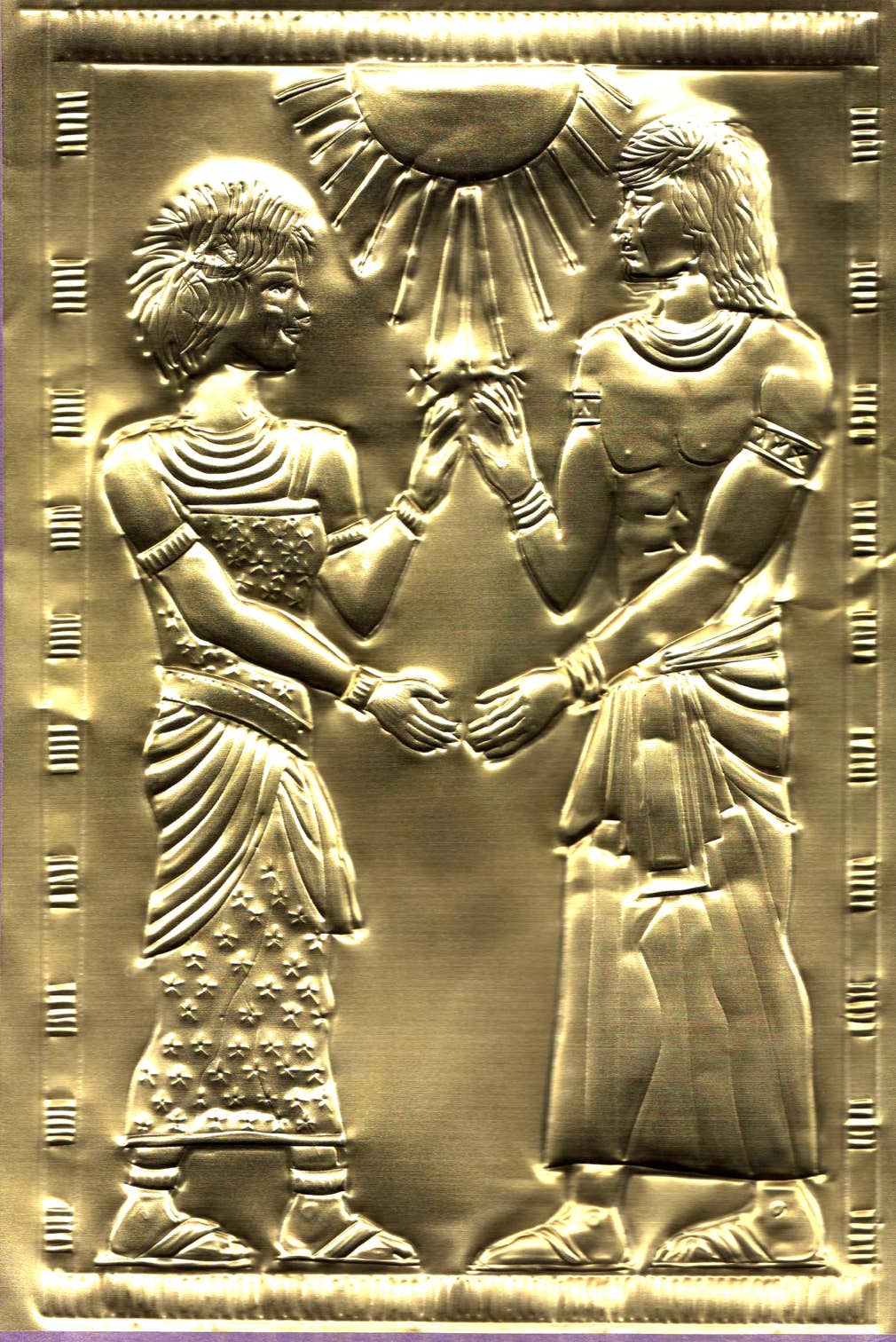 Tooled brass, couple