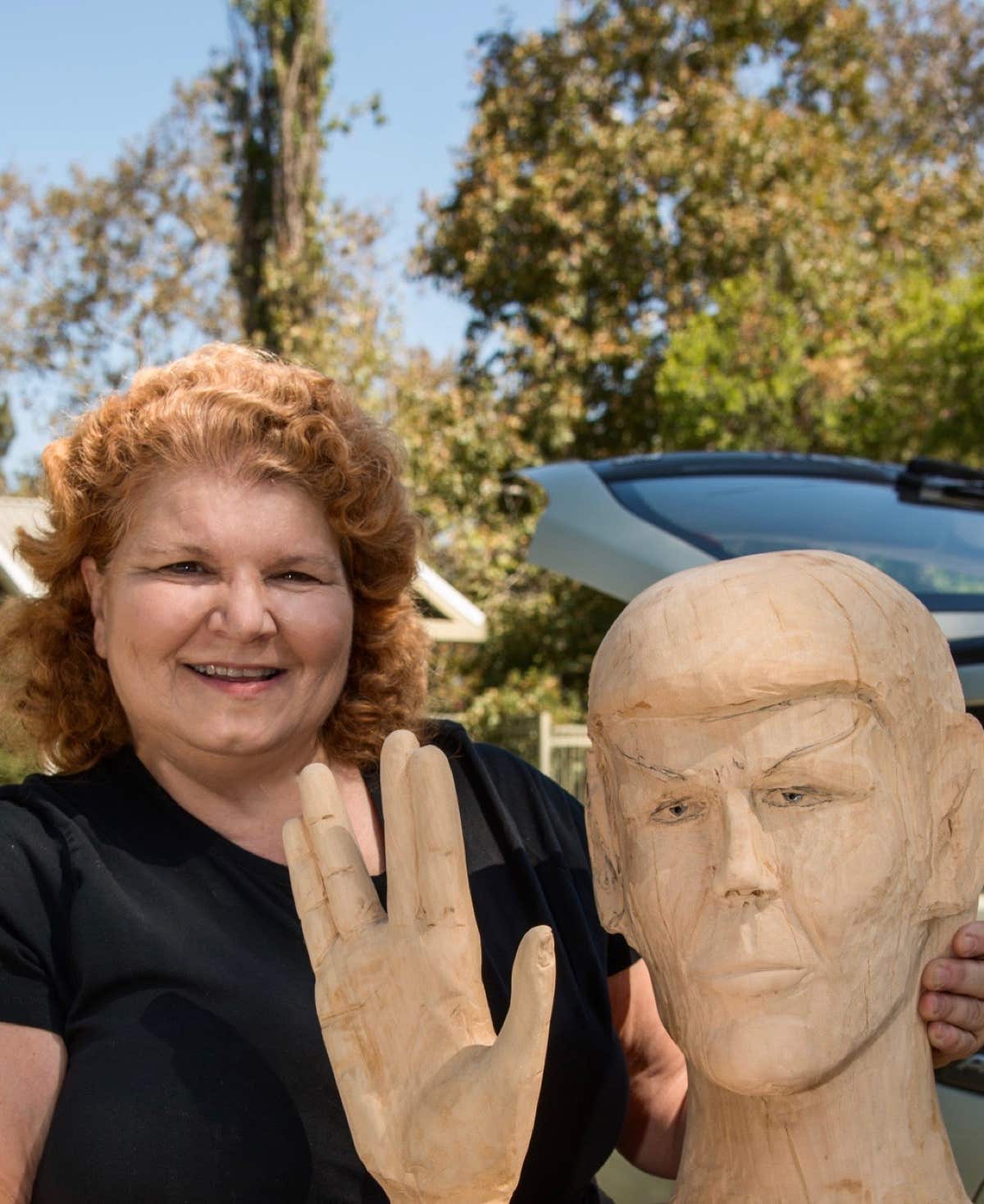 Woodcarving, Chainsaw Woodcarving, Spock, Star Trek, Handmade