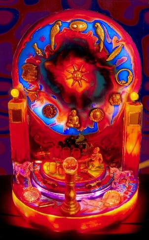 Art that lights up and sparkles, sculpture that lights up and sparkles