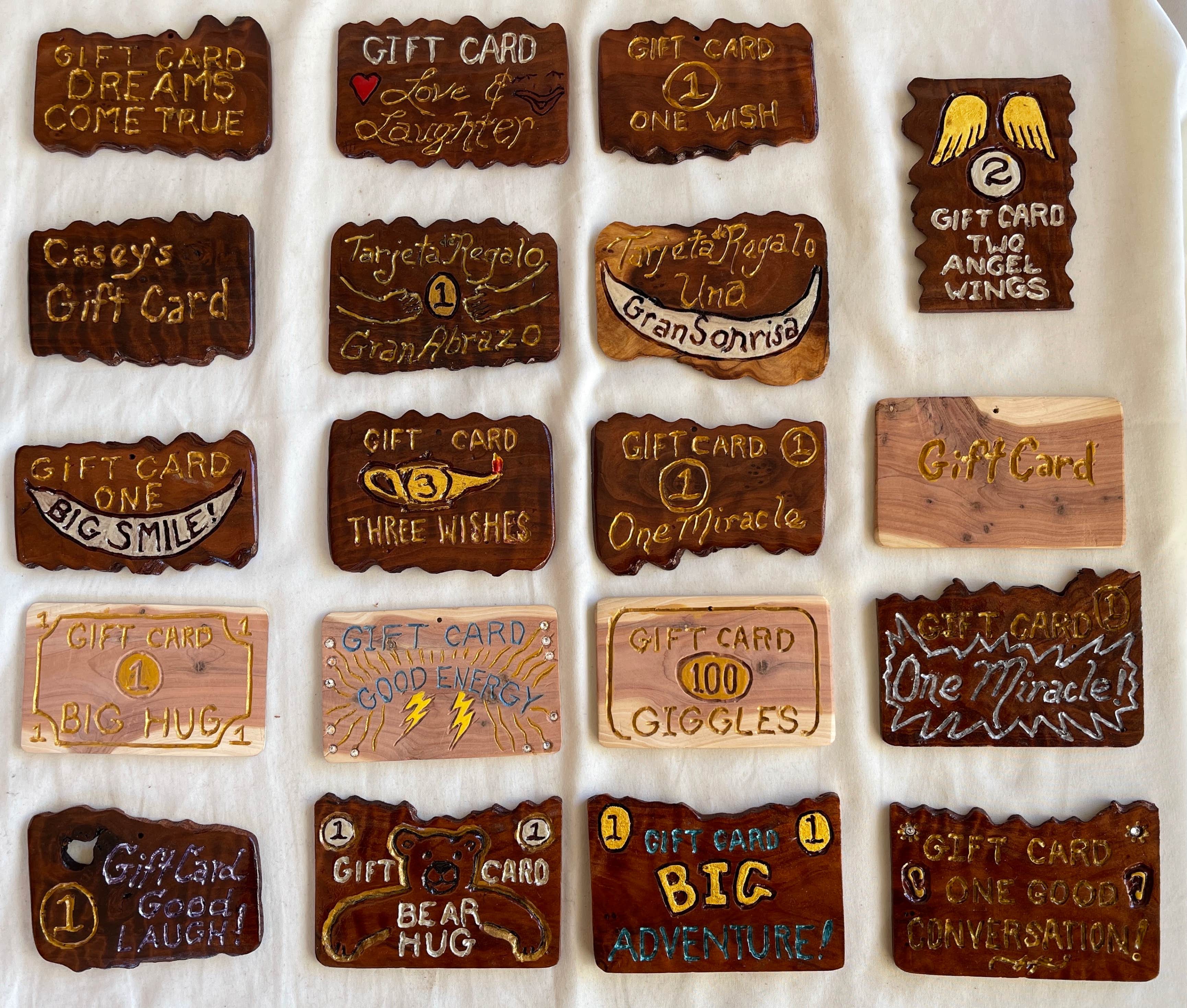 Woodcarving, Pocket Masterpiece, Wooden Gift Card, Handmade, Custom Woodcarving