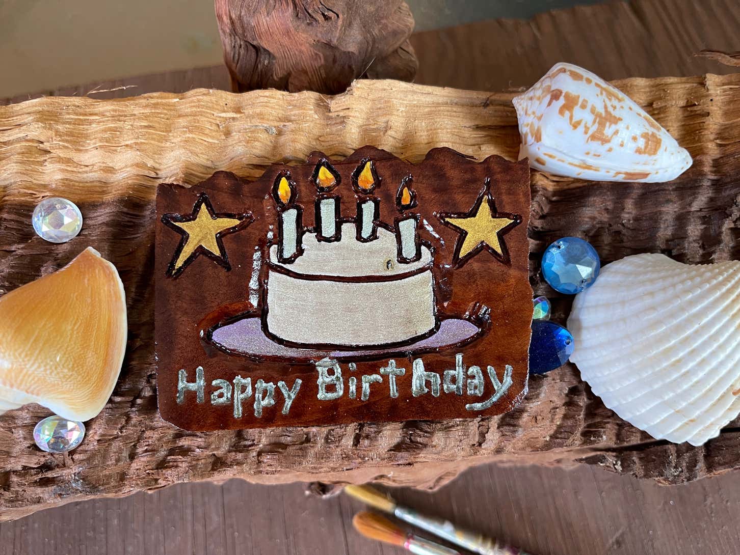 Wooden Birthday Card, Woodcarving, Pocket Masterpiece, Wooden Gift Card, Handmade, Custom Woodcarving