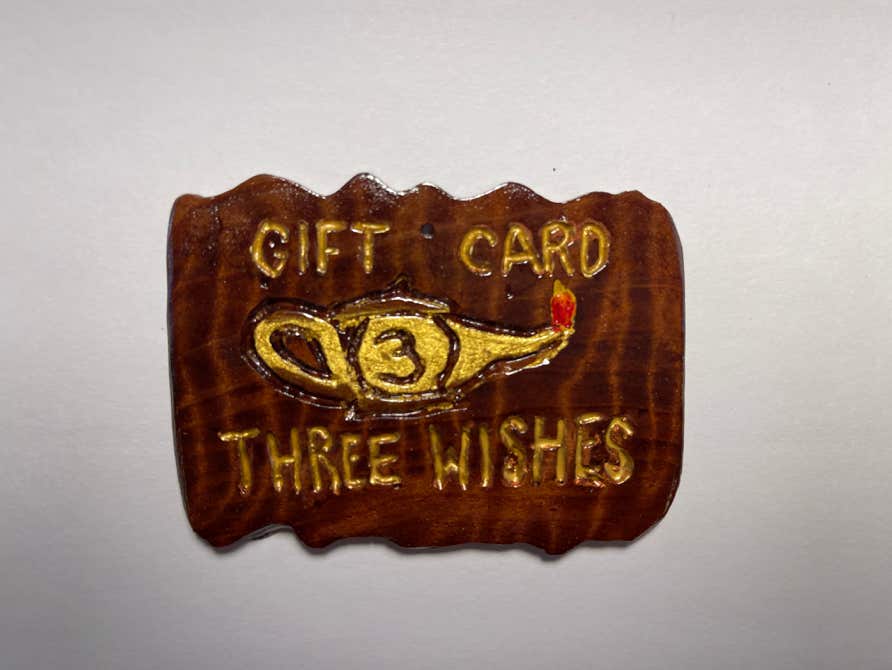 Woodcarving, Pocket Masterpiece, Wooden Gift Card, Handmade, Custom Woodcarving