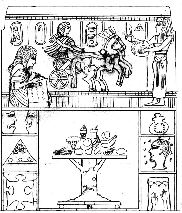 Tooled Brass Egyptian Shrine Design Pic