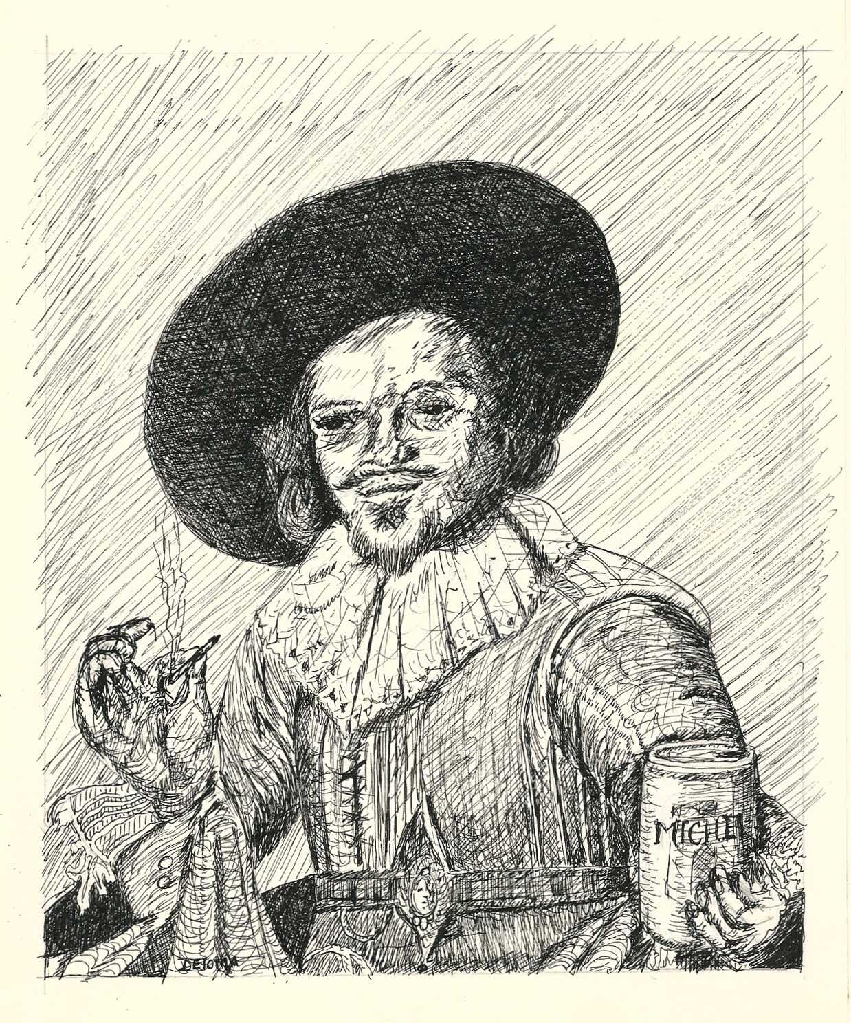 Pan and Ink, Pen & Ink, Drawing, Art, Casey, Mr. Bones, Stiple, Robot