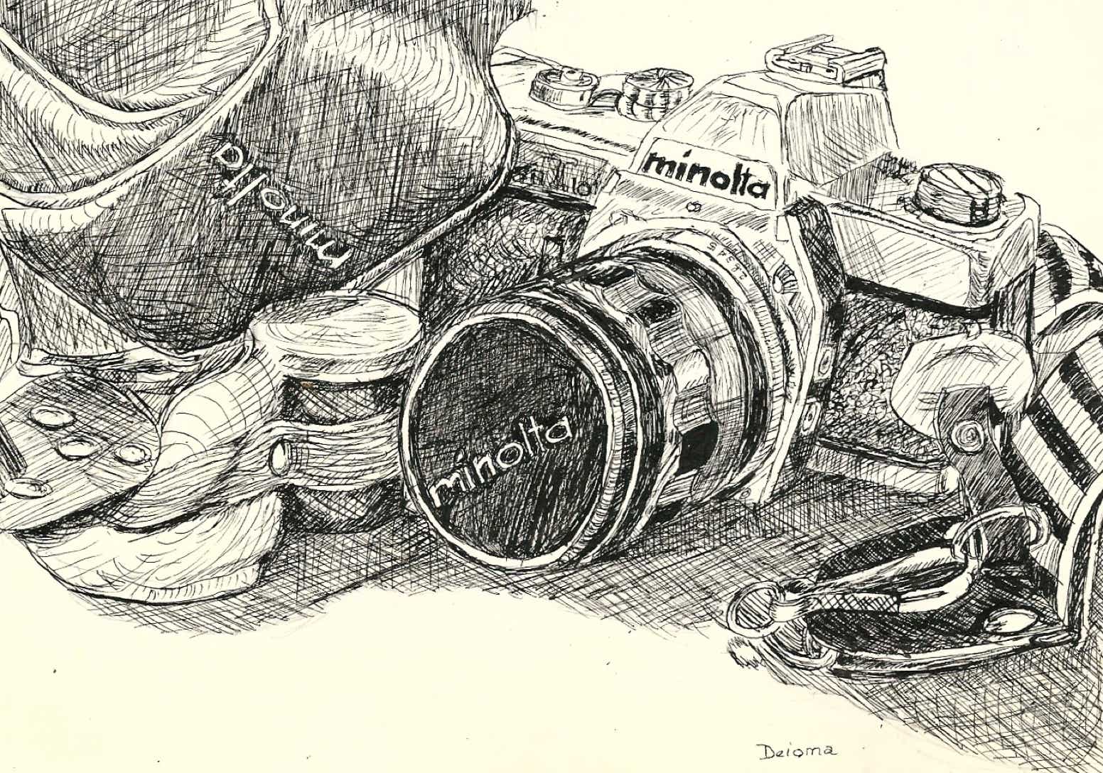 Pan and Ink, Pen & Ink, Drawing, Art, Casey, Mr. Bones, Stiple, Robot