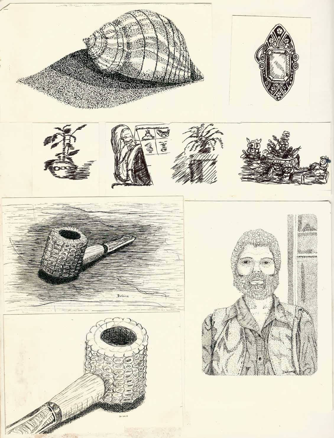 Pan and Ink, Pen & Ink, Drawing, Art, Casey, Mr. Bones, Stiple, Robot