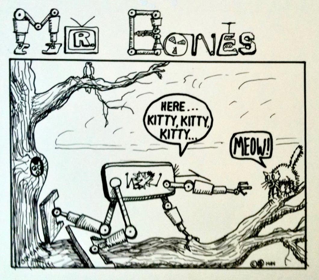 Pan and Ink, Pen & Ink, Drawing, Art, Casey, Mr. Bones, Stiple, Robot