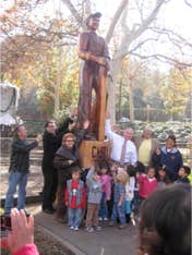 Dedication of Casey McCaughn's 14-foot sculpture of Engineer Casey Jones