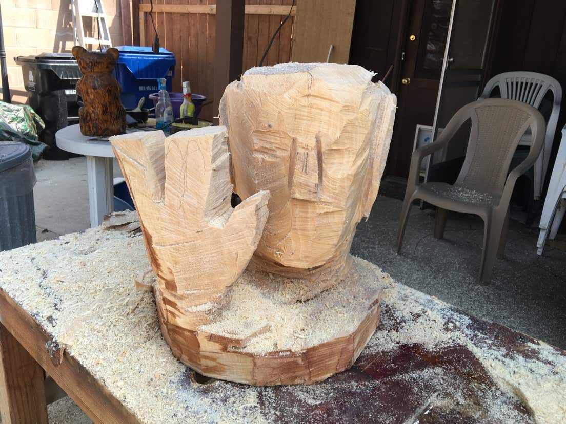 Woodcarving, Chainsaw Woodcarving, Spock, Star Trek, Handmade