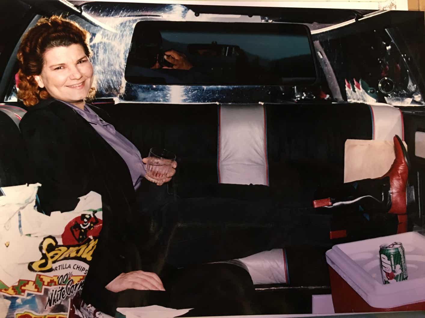 Casey McCaughn in a limo